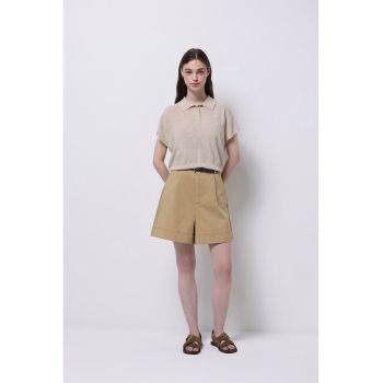 Pantaloni scurti chino cu talie inalta