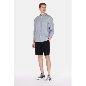 Pantaloni scurti din amestec de in cu talie ajustabila