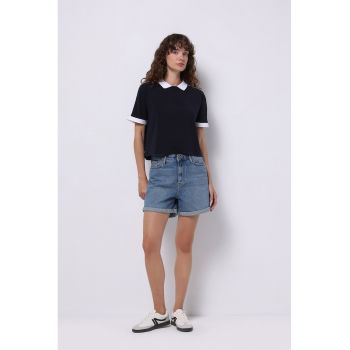 Pantaloni scurti din denim cu talie inalta