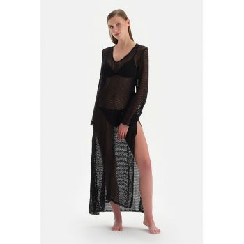 Rochie de plaja cu slituri laterale si perforatii