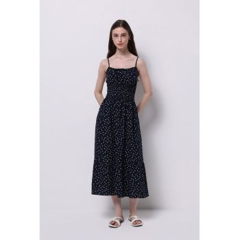 Rochie evazata cu model floral - fara maneci