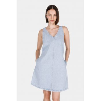 Rochie scurta din denim cu decolteu in V