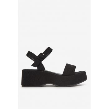 Sandale cu platforma  Textil - Negru