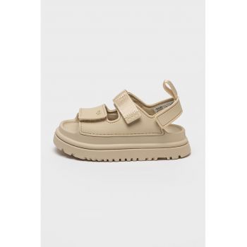 Sandale slingback de piele ecologica Golden Glow