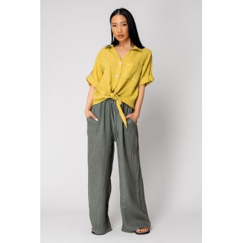 Set camasa si Pantalon lung din 100% in Lime Green/Kaki 16349