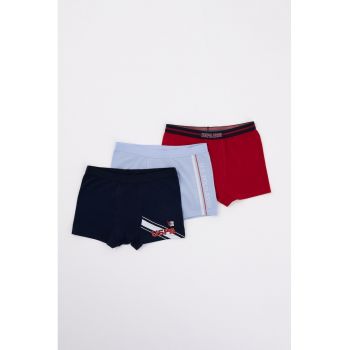 Set de boxeri din amestec de bumbac cu logo - 3 piese