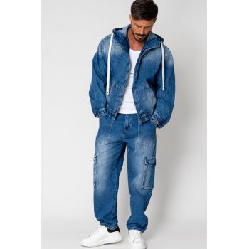 Set Jacheta si Pantalon lung din denim Blue 15242 de firma originali