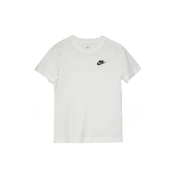Tricou de bumbac cu decolteu la baza gatului