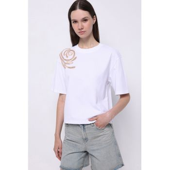 Tricou de bumbac cu perforatii