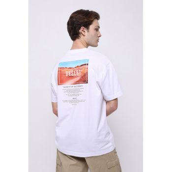 Tricou din bumbac cu imprimeu poza si text