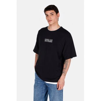 Tricou din bumbac cu imprimeu text