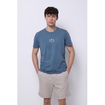 Tricou din bumbac cu imprimeu tropical