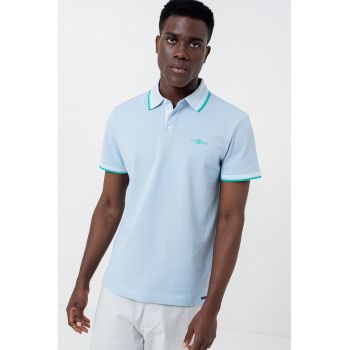 Tricou polo cu detalii contrastante