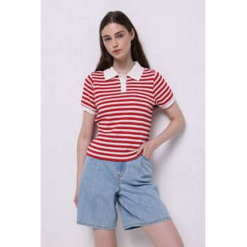 Tricou polo cu dungi