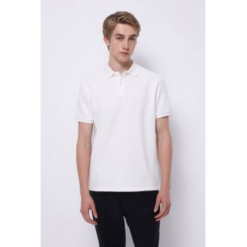 Tricou polo uni din material pique