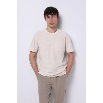 Tricou uni cu buzunar pe piept