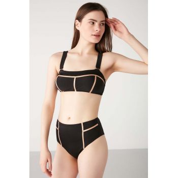Costum de baie cu bikini cu talie inalta