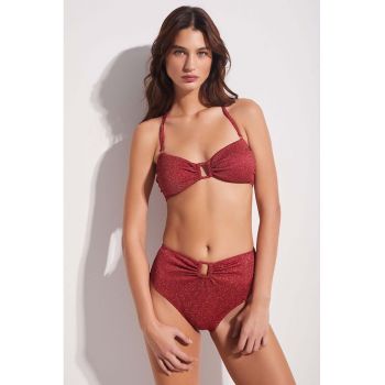 Costum de baie din doua piese cu aspect stralucitor