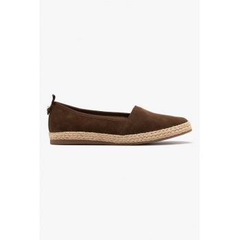 Espadrile de piele intoarsa cu varf rotund