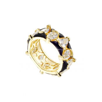 Inel placat cu aur de 18K si decorat cu zirconia