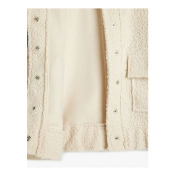 Jacheta din blana shearling sintetica cu buzunare
