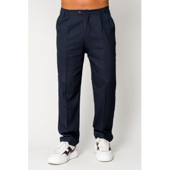 Pantaloni lung din IN cu nasture Navy 17626