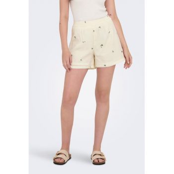 Pantaloni scurti de bumbac cu model floral