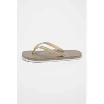 Papuci flip-flop cu logo si talpa plata