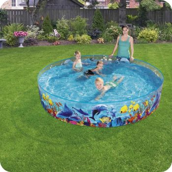 Piscina pentru gradina Bestway Fill and Fun 244x46 cm, Capacitate 2074 litri, Material PVC ranforsat rezistent