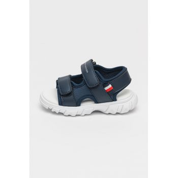Sandale cu inchidere velcro si logo
