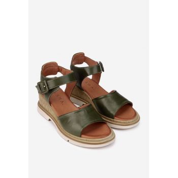 Sandale dama kaki din piele