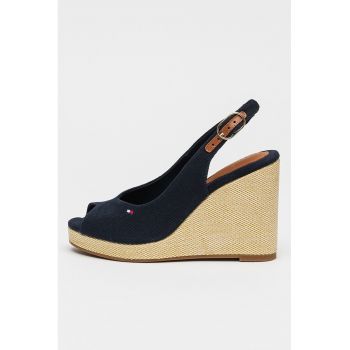 Sandale slingback cu talpa wedge Flag