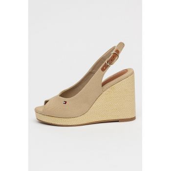 Sandale slingback cu talpa wedge Flag