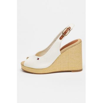 Sandale slingback cu talpa wedge Flag