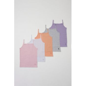 Set de topuri de bumbac cu logo - 5 piese