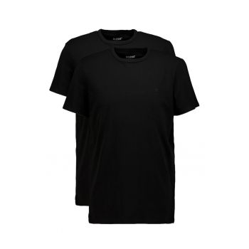 Set de tricouri cu decolteu la baza gatului - uni - 2 piese