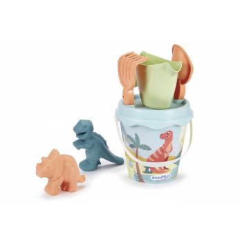 Set galeata dino cu 2 forme de nisip Ecoiffier 17 cm
