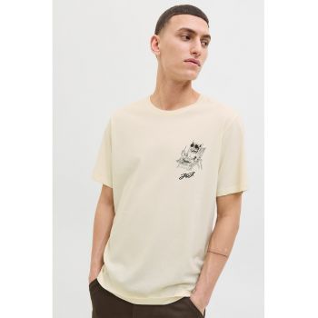 Tricou de bumbac cu detaliu cu imprimeu grafic