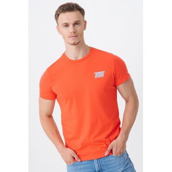 Tricou slim fit cu imprimeu logo
