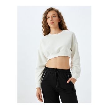 Bluza de trening crop cu maneci cazute
