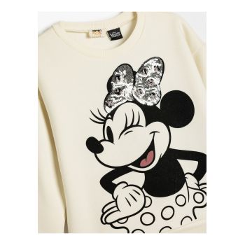 Bluza de trening cu decolteu la baza gatului si Minnie Mouse