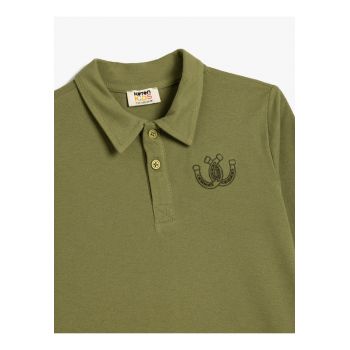 Bluza din bumbac cu guler polo