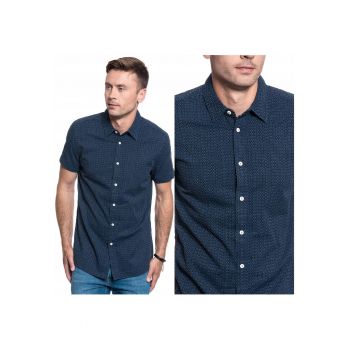 Camasa Barbati -  Camasa Collin Dobby - Croiala Normala - Inchidere: Nasturi - Compozitie Material: 100% Bumbac - Albastru de firma originala