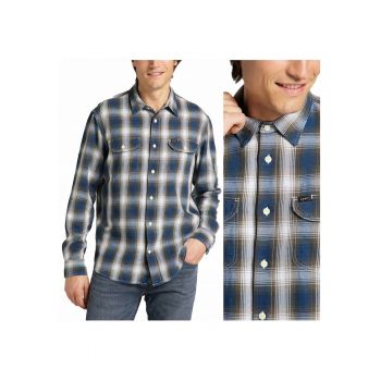 Camasa Barbati -  Camasa De Lucru - M INTL - Verde Serpico - Croi Regular Fit - Inchidere Nasturi - Compozitie Material 100% Bumbac - Numar De Buzunare 2