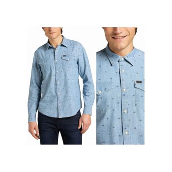 Camasa Barbati -  Clean Reg Western - S INTL - Albastru - Croi Regular Fit - Inchidere Capse - Compozitie Material 100% Bumbac - Numar De Buzunare 2
