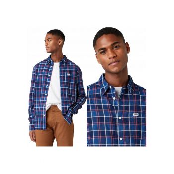 Camasa Barbati -  Ls 1Pkt Shirt - M INTL - Albastru - Regular Fit - Inchidere Nasturi - Compozitie Material 100% Bumbac - Numar Buzunare 1