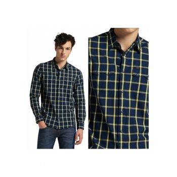 Camasa Barbati -  Rider Shirt - M INTL - Multicolor - Croi Regular Fit - Stil Drept / Regulamentar - Inchidere Nasturi - Compozitie Material 100% Bumbac