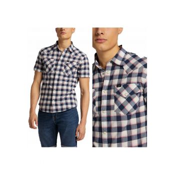 Camasa Barbati -  Ss Western - M INTL - Albastru - Croi Regular Fit - Inchidere Capse - Numar De Buzunare 2 - Compozitie Material 97% Bumbac - 3% Elastan