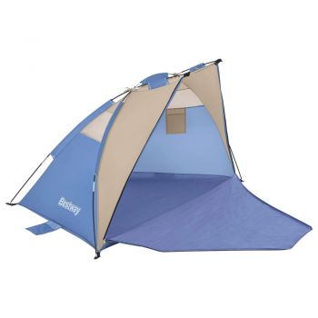 Cort de plaja Bestway Ramble X2 100x200x100cm, Model pliabil, Material poliester rezistent, Buzunar pentru accesorii, Geanta transport inclusa