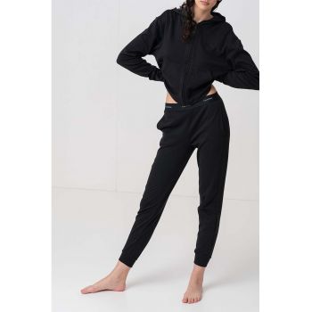 Pantaloni de pijama cu banda elastica cu logo